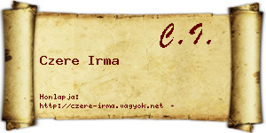 Czere Irma névjegykártya